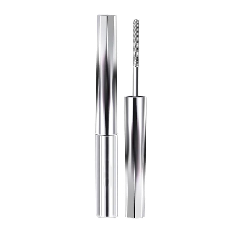 Biewals Iron Wand Mascara with curved brush lifts lashes for a wide-eyed look