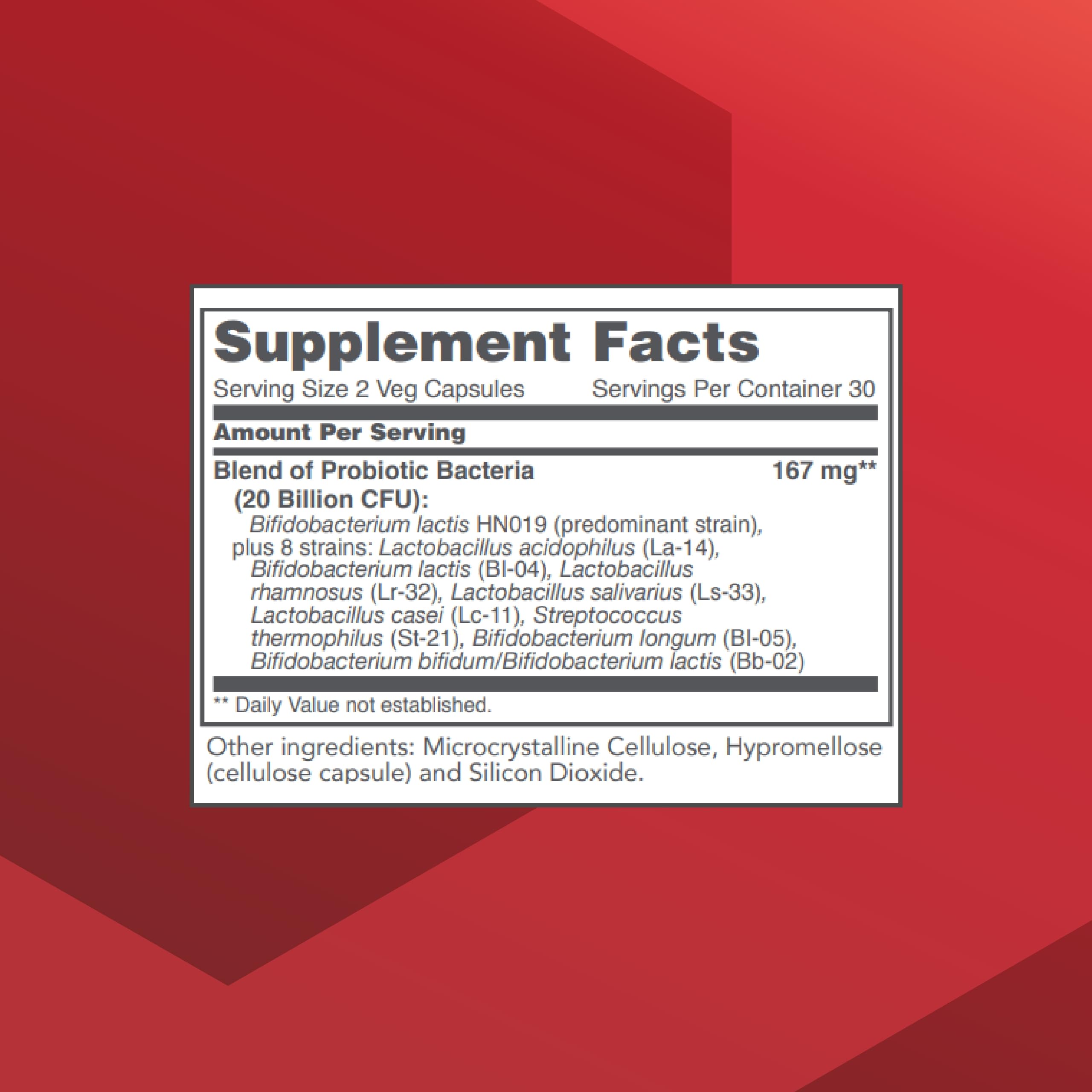 Product label detailing ingredients and claims