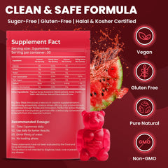 Watermelon flavor creatine gummies close-up