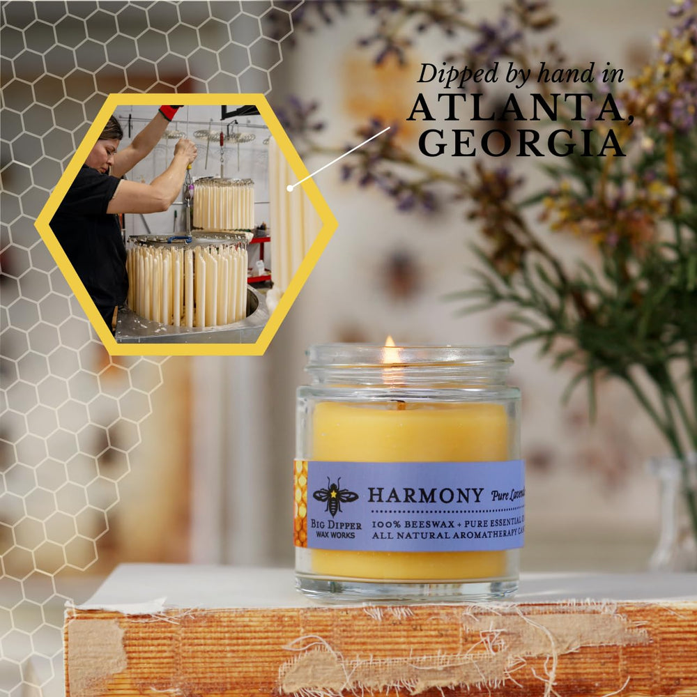 Big Dipper Wax Works aroma image emphasizes calming lavender scent