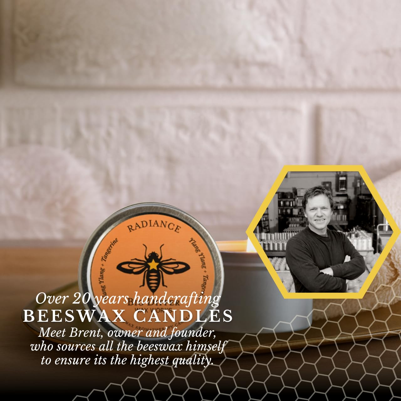 Big Dipper Wax Works Tangerine Ylang Ylang oils scent creates mood-boosting atmosphere