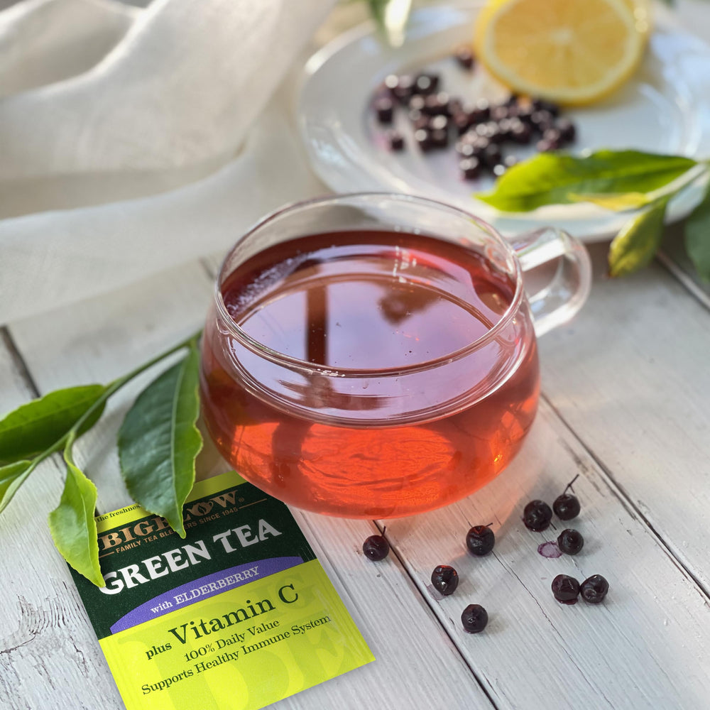 Ingredients panel for Bigelow Green Tea Elderberry with Vitamin C