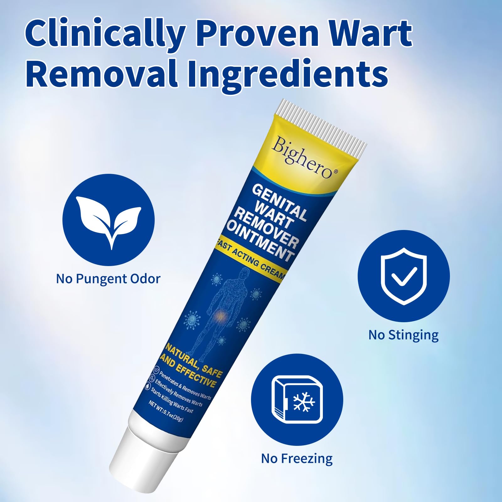 Bighero skin smoothing post-wart treatment visual emphasizes gentle absorption