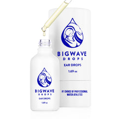 BigWave Drops ear drops bottle closeup highlights fast-acting formula for ear comfort