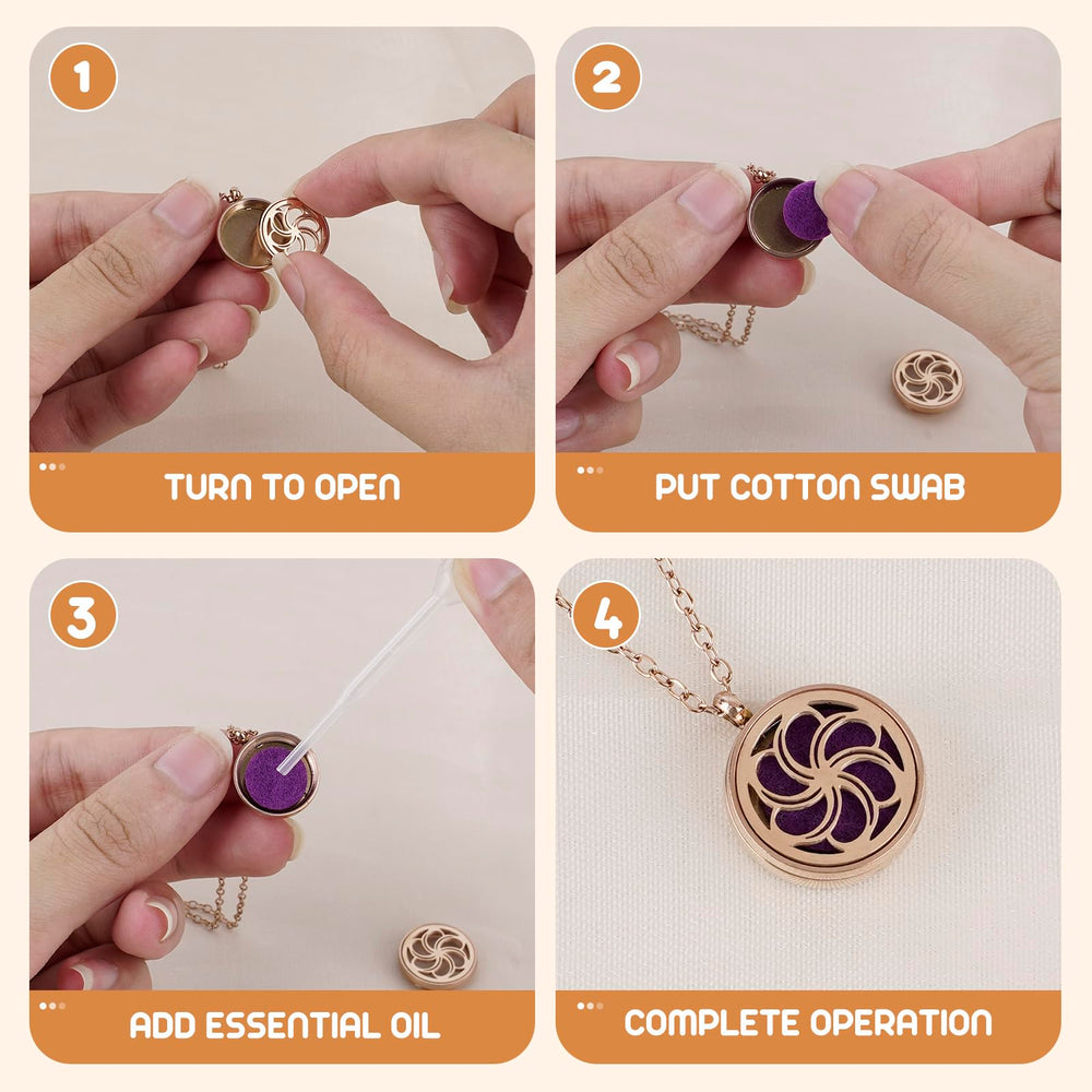 Biiange Bauhinia locket open view reveals easy oil access