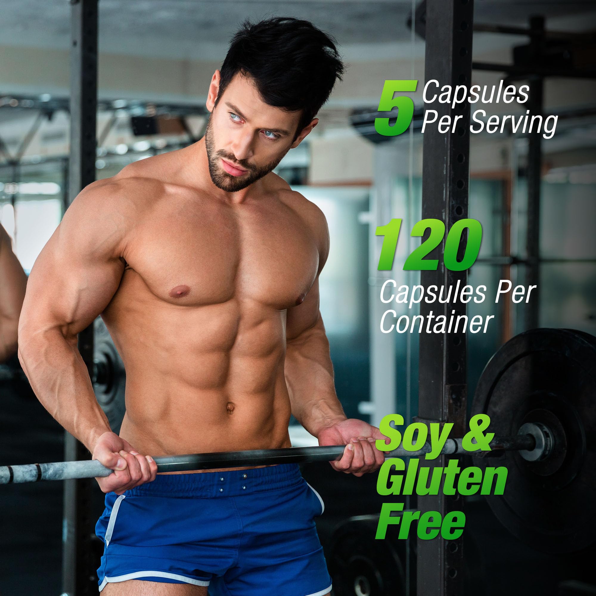 Gluten-free label on BIKAYALUE creatine monohydrate packaging