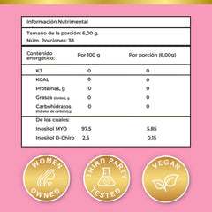 Serving size and ingredients list
