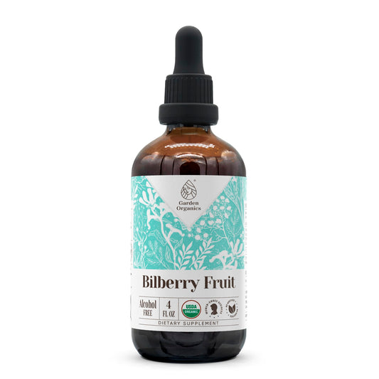 Bottle of Bilberry Fruit USDA Organic Alcohol-Free Extract, 4 oz