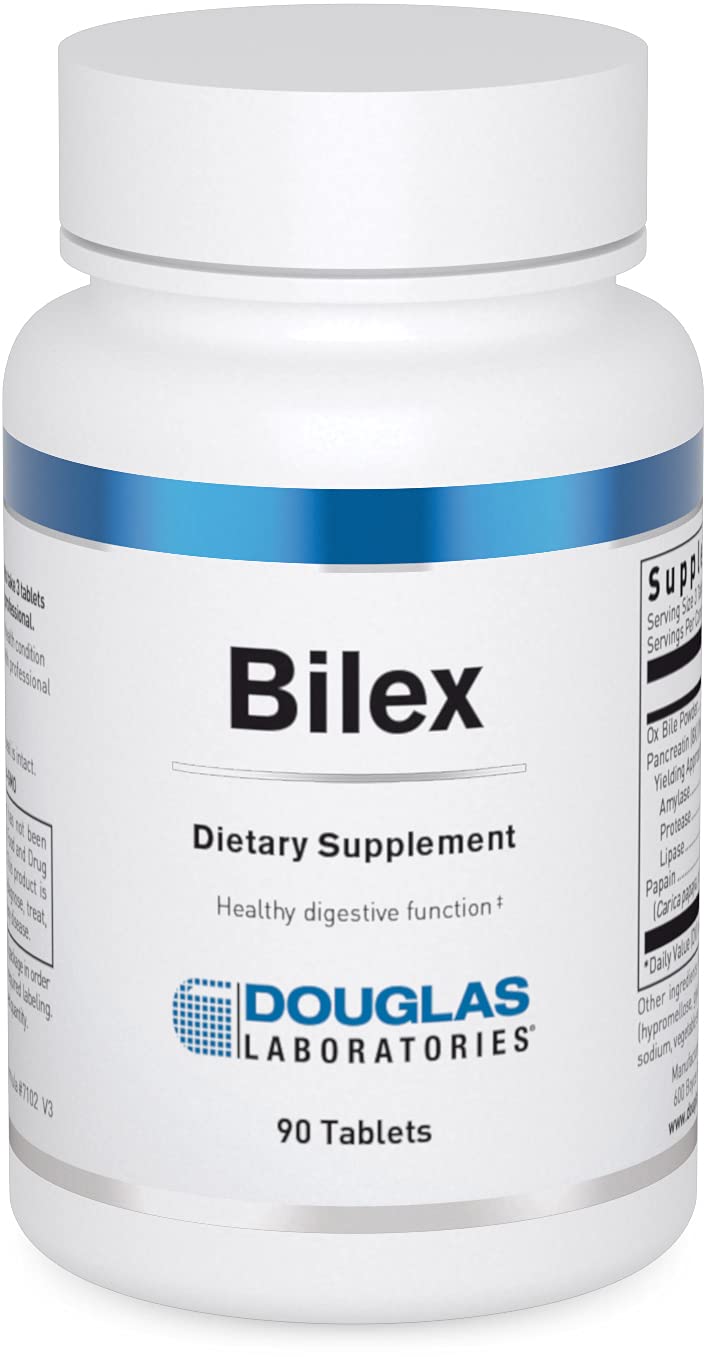 Bilex digestive enzyme bottle label