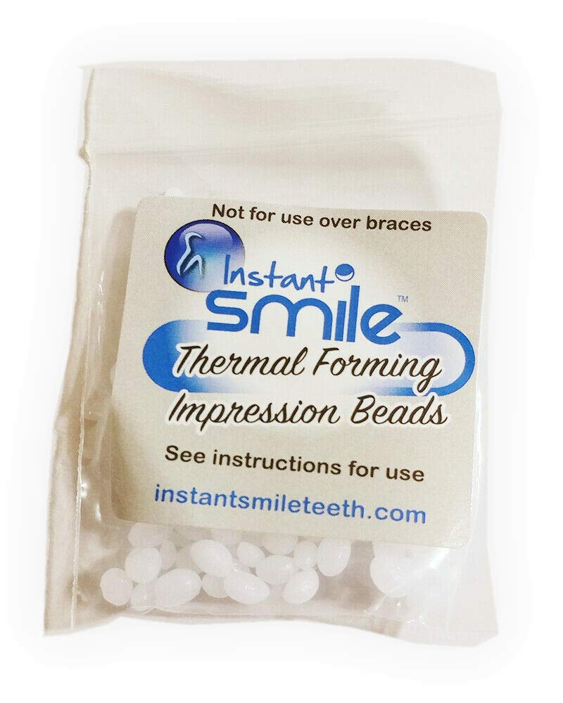 Close-up of waterproof beads for dentures