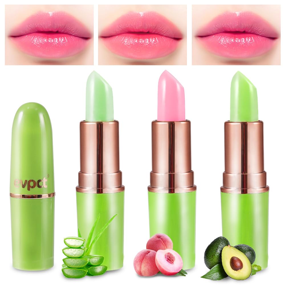 BINGBRUSH Aloe vera color-changing lipstick tube demonstrates hydrated lips with adaptive color.
