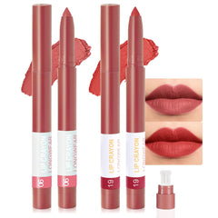 BINGBRUSH Matte Lip Crayon color swatches offering rich hues.