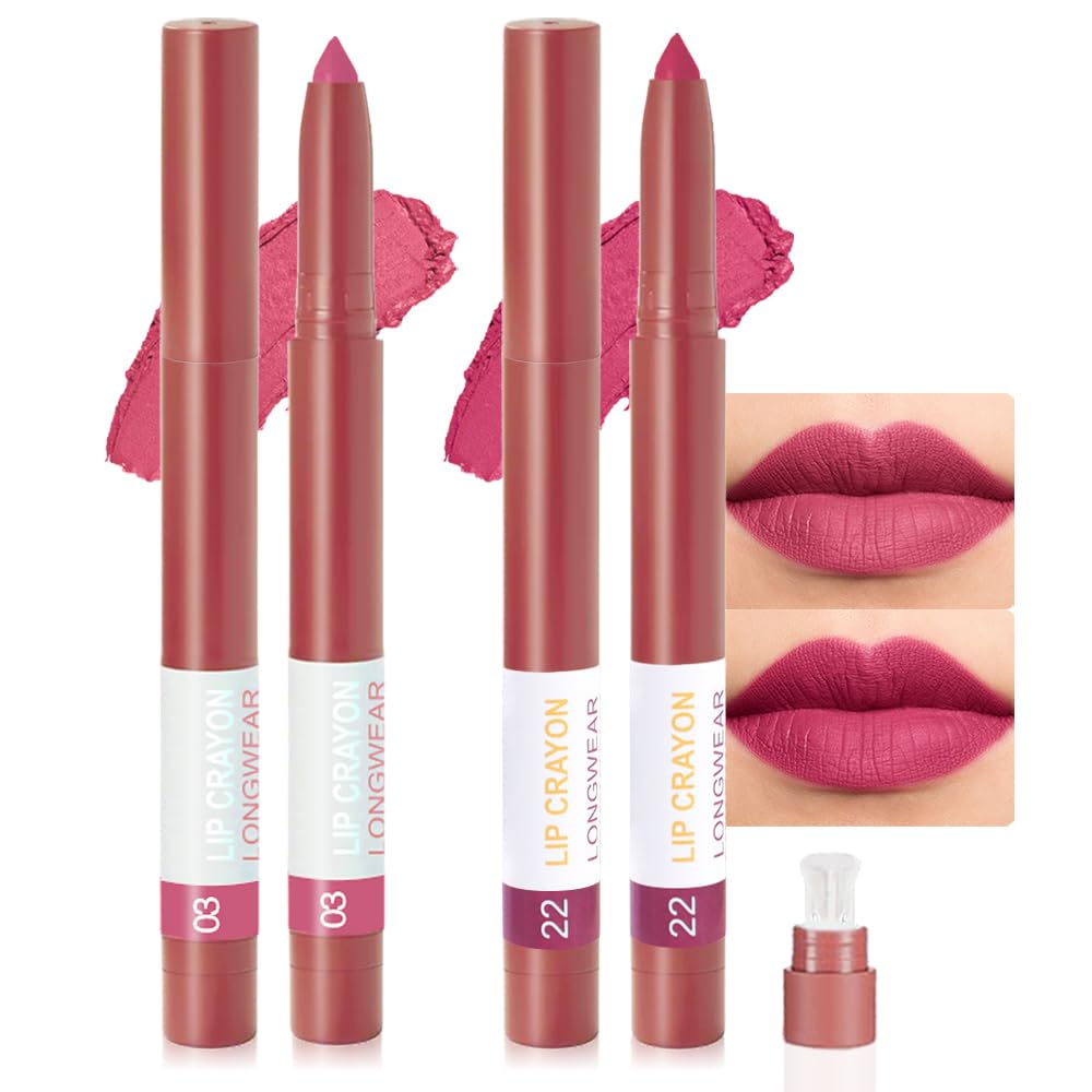 BINGBRUSH Matte Lip Crayon Set swatches show rich shades for every look.