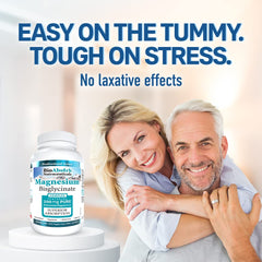 Label showing 200 mg chelated elemental magnesium per capsule