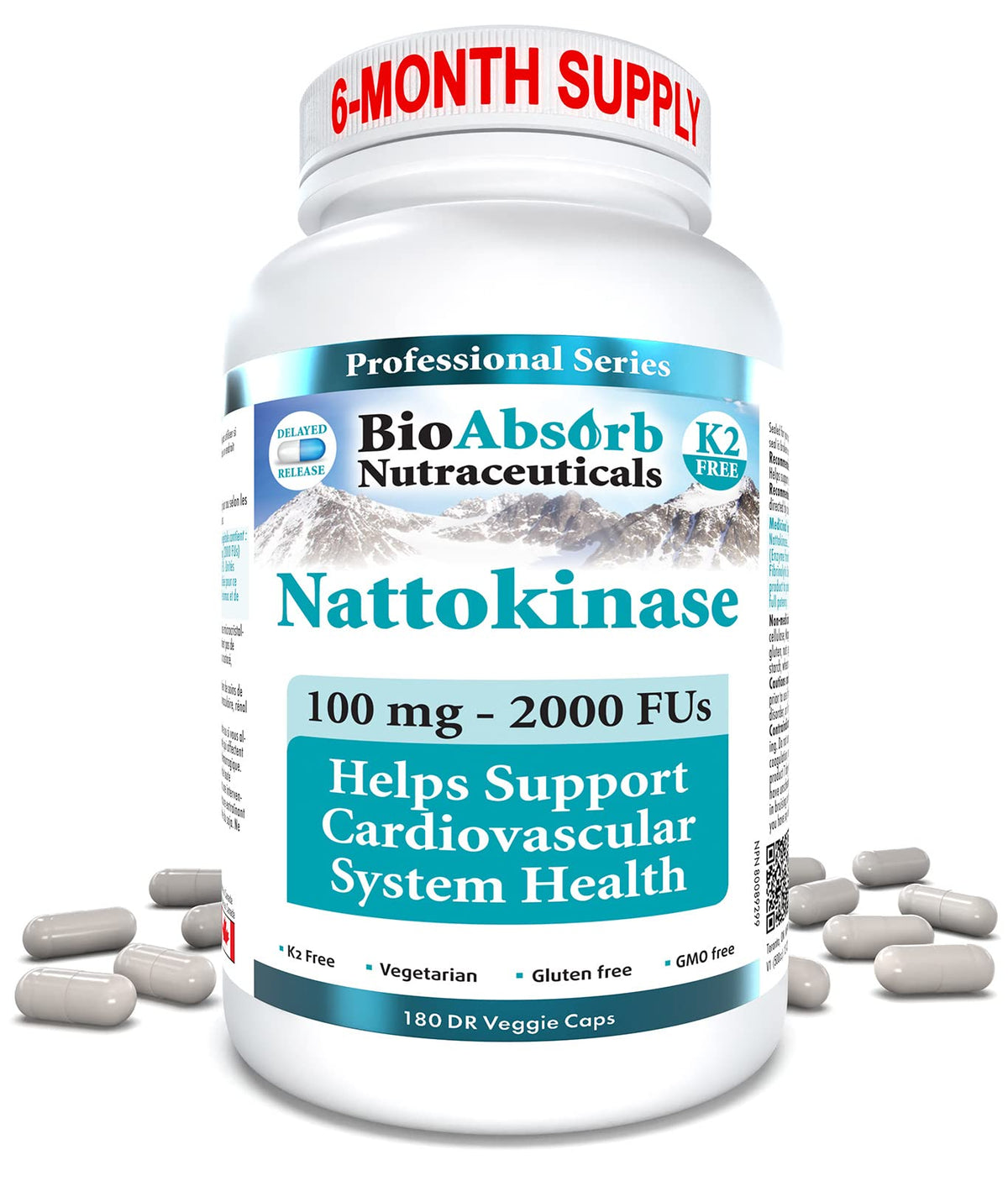 Bio Absorb Nattokinase bottle front view