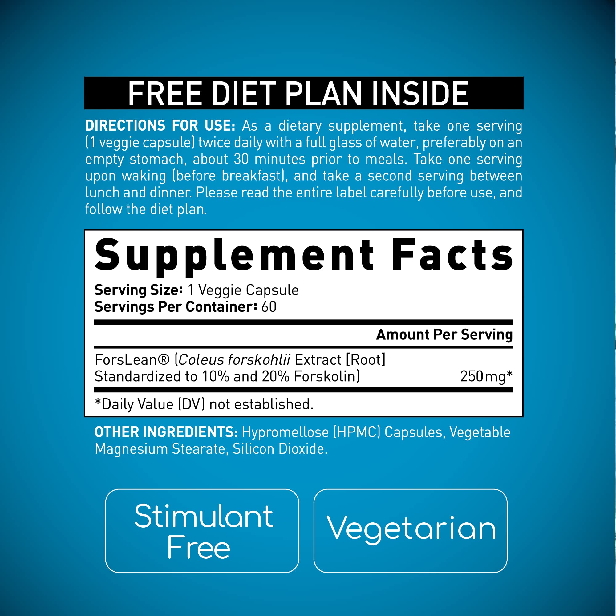 Front view of BioGenetic Forskolin Lean & Tone bottle