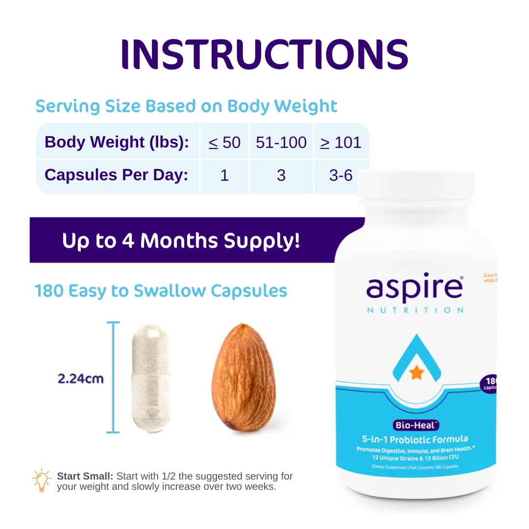 Shelf-stable Aspire Nutrition probiotic bottle