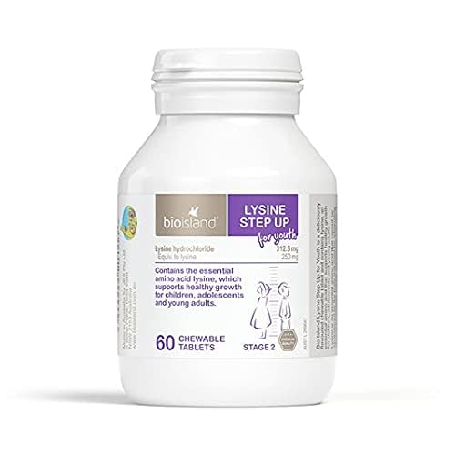 Australian-made Bio Island Lysine Step Up for Youth packaging