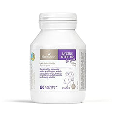 Australian-made Bio Island Lysine Step Up for Youth packaging