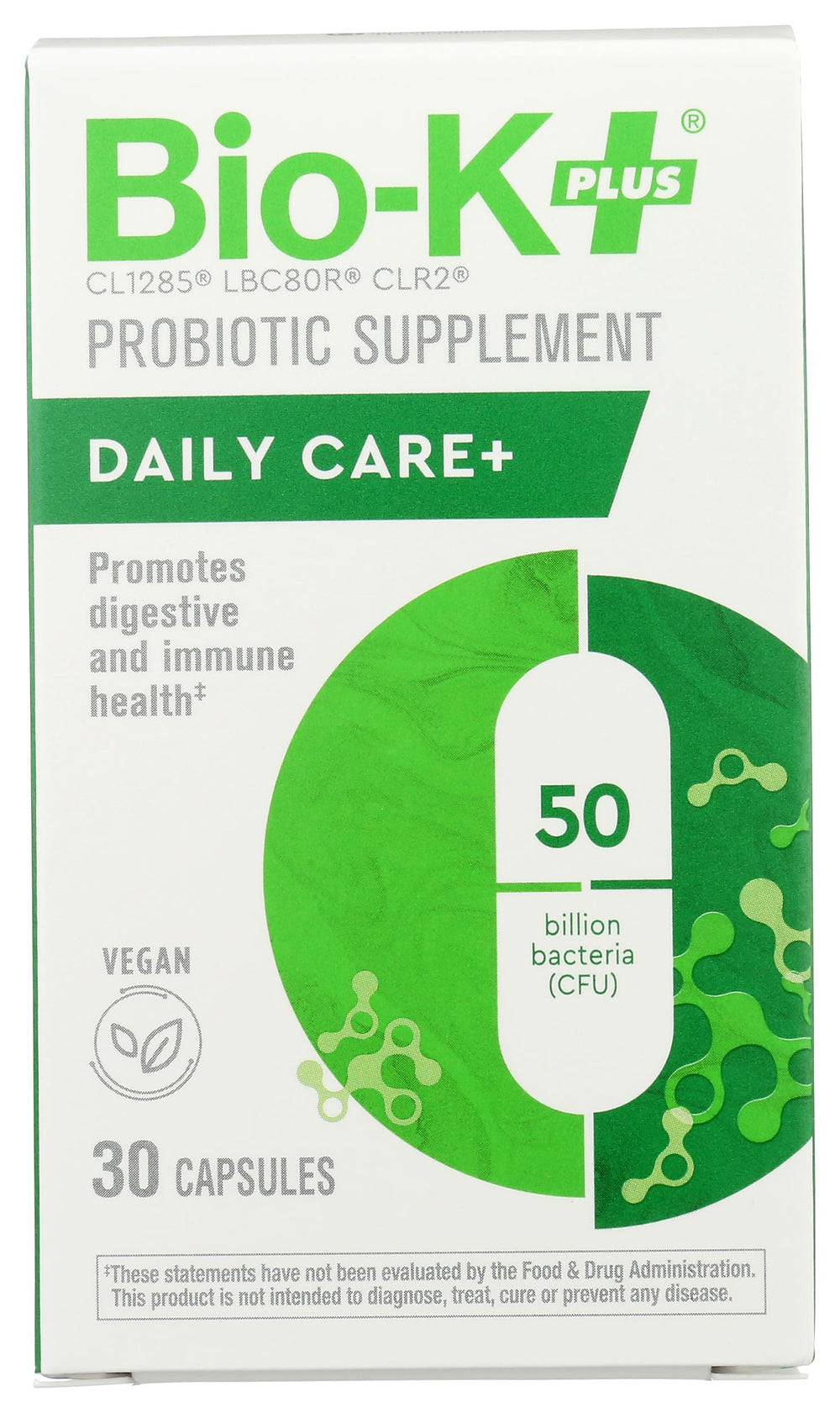 Bio-K Plus Dailycare 50 Billion Probiotics bottle front view