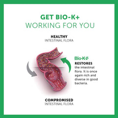 Bio-K Plus 50BIL bottle with yogurt cup pairing.