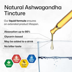 Mood support and relaxation concept with Ashwagandha Drops
