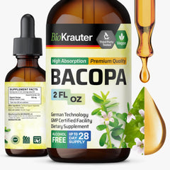 Bottle of BIO KRAUTER Bacopa Monnieri Drops (2 Fl Oz) with label