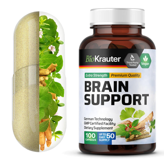 BIO KRAUTER Brain Support Supplement bottle with 100-count label