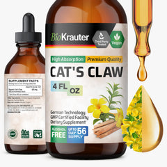 Front view of BioKrauter Cat's Claw Liquid Drops bottle