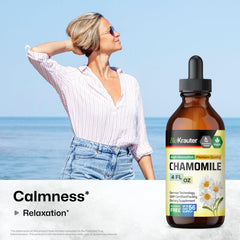 Chamomile extract drops dropper dispensing glycerin-based liquid