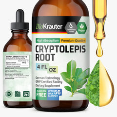Front view of BIO KRAUTER Cryptolepis Sanguinolenta Extract 4 Fl Oz bottle