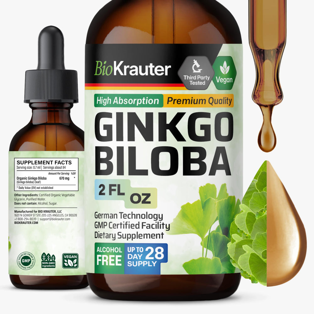 BIO KRAUTER Ginkgo Biloba Extract bottle with dropper