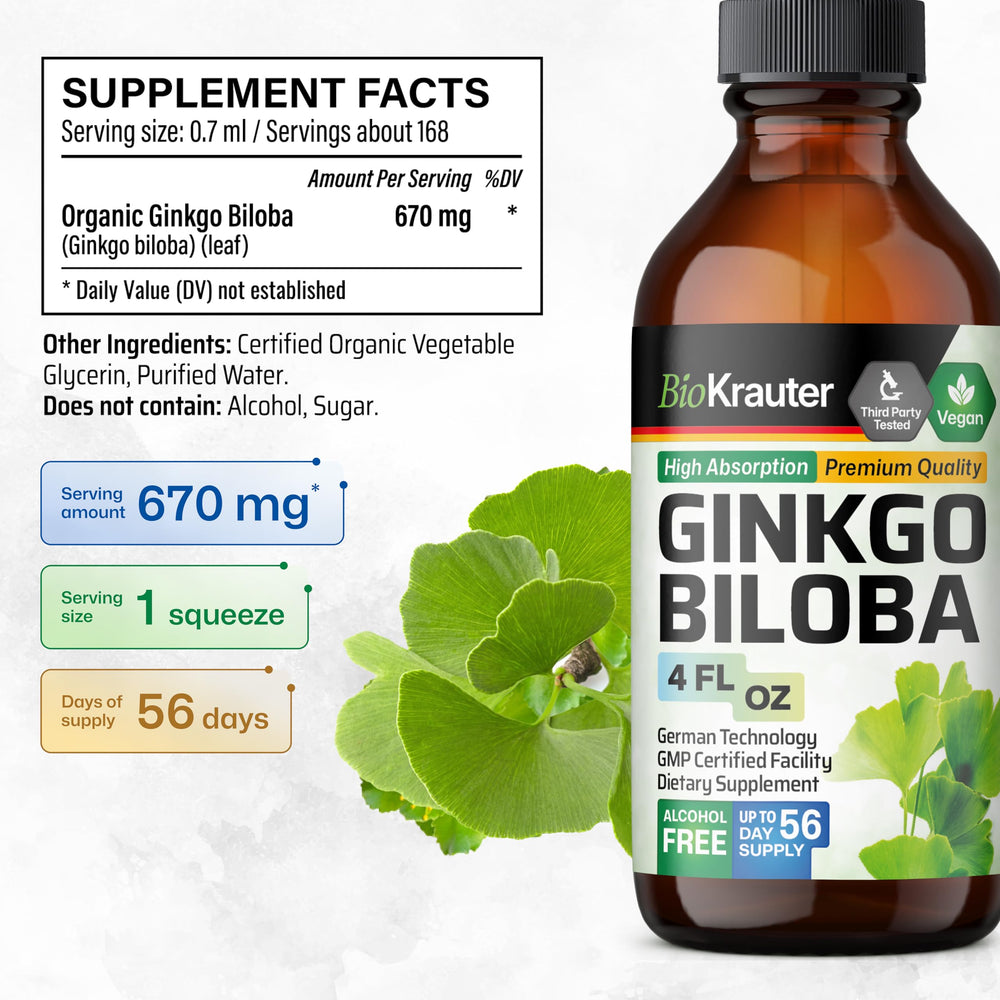 Sugar-free liquid Ginkgo biloba drops