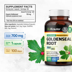 Group of Goldenseal root capsules on white background