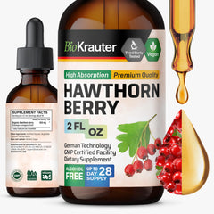 2 oz bottle of BIO KRAUTER Hawthorn Berry Liquid Drops