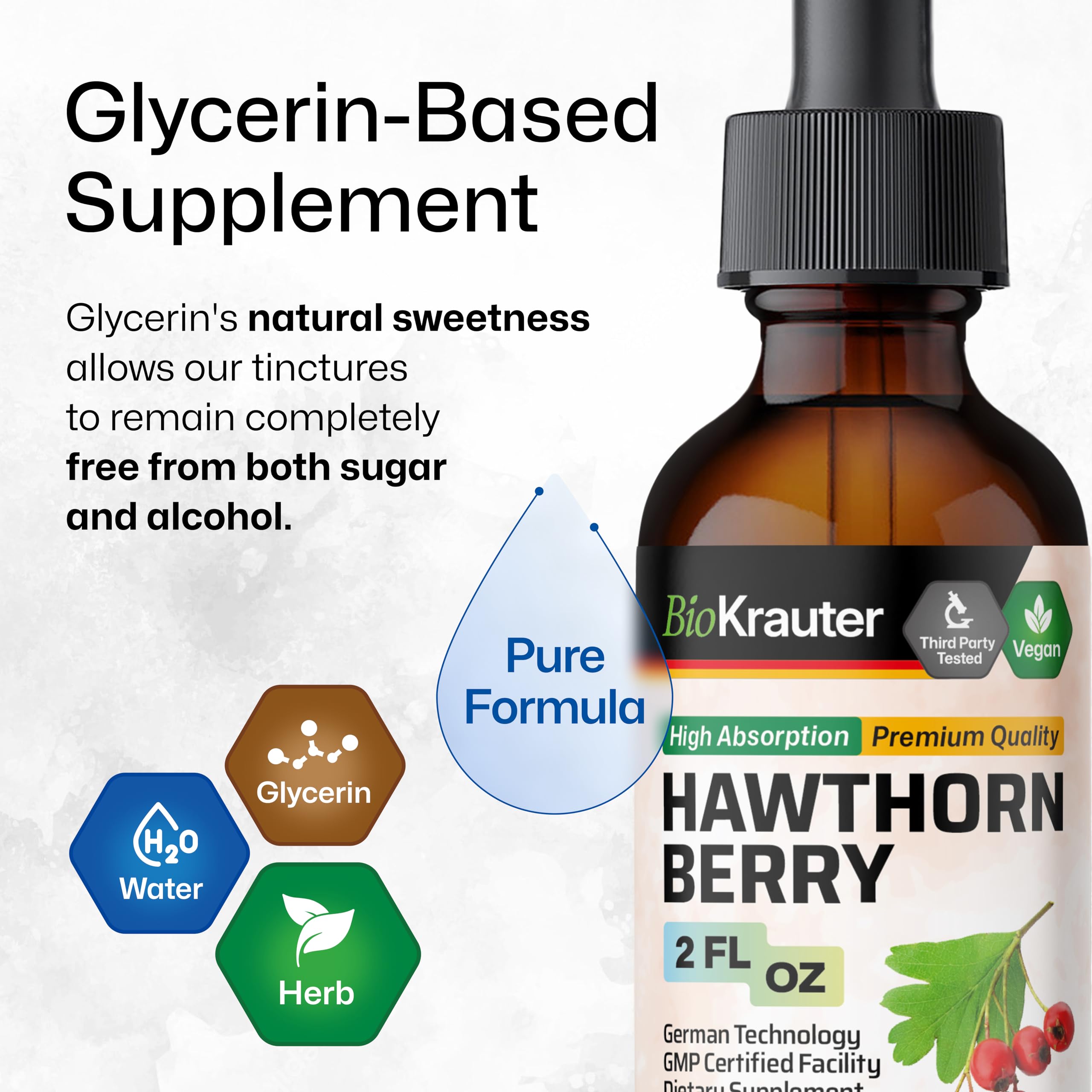 BIO KRAUTER hawthorn berry drops label and packaging