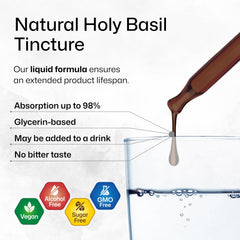 Front view of BIO KRAUTER Tulsi tincture bottle labeled 4 Fl Oz