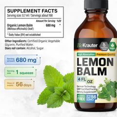4 oz bottle of BIO KRAUTER Lemon Balm Tincture