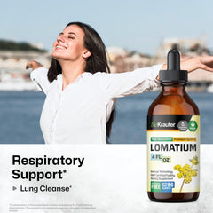Vegan, alcohol-free Lomatium tincture packaging and label.