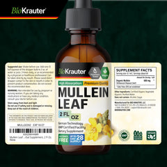Lung health benefits concept with mullein drops