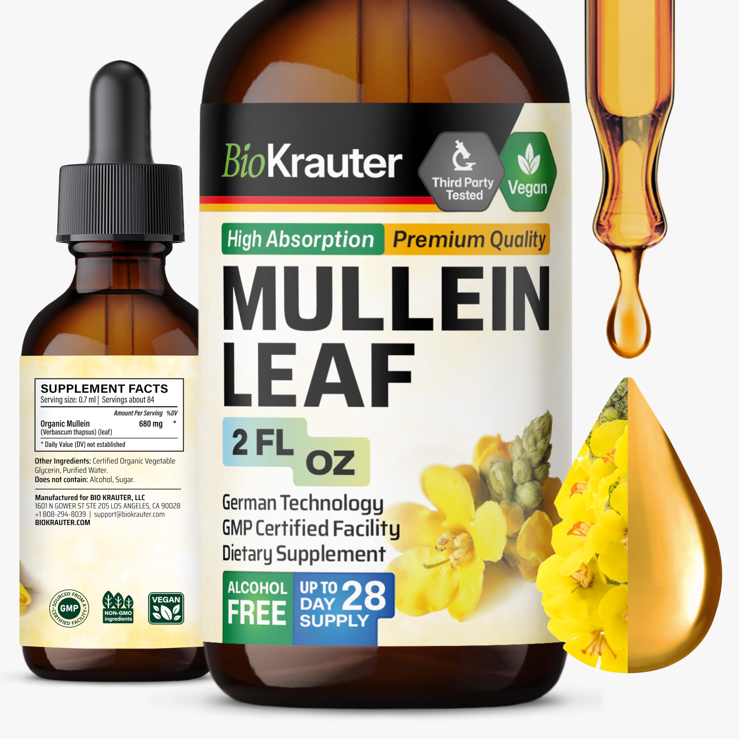 BioKrauter Mullein Leaf Extract bottle front label