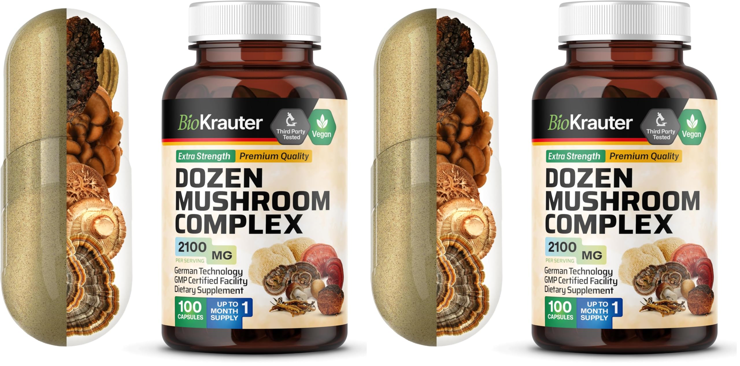 BIO KRAUTER Mushroom Complex bottle label visible