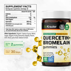 Vegan, gelatin-free quercetin bromelain gummies ingredients