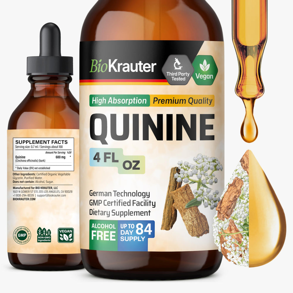BIO KRAUTER Quinine tincture bottle with 4 oz label