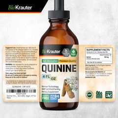 Packaging and product shot of BIO KRAUTER Quinine tincture 4 oz