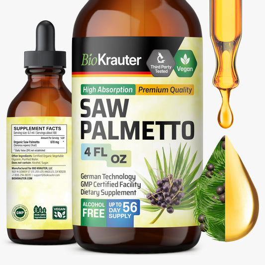BIO KRAUTER Saw Palmetto Extract bottle label 4 Fl.Oz