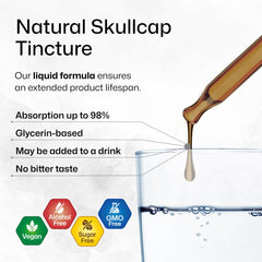 2 fl oz skullcap tincture bottle standing upright
