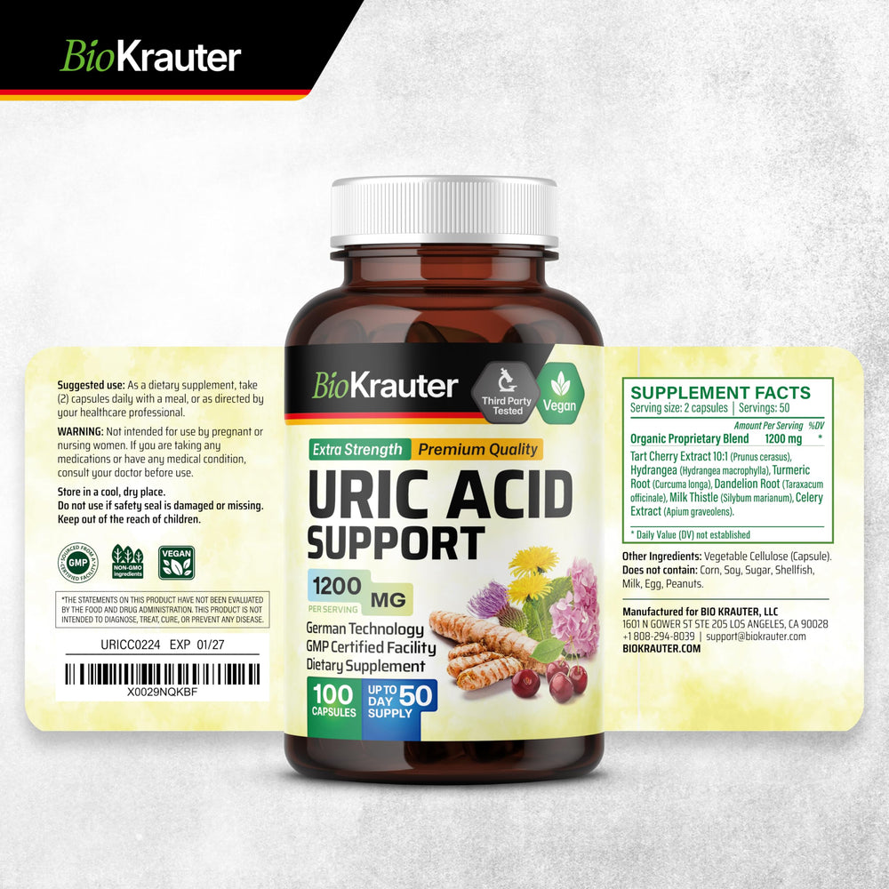 German technology branding for BIO KRAUTER Uric Acid Support