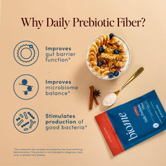 Nutrition facts panel for Bio.me Daily Prebiotic Fiber Powder – chai