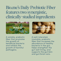 Glyphosate-residue free badge on Bio.me fiber powder packaging